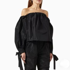 Staud Colby Black Off-Shoulder Top size S